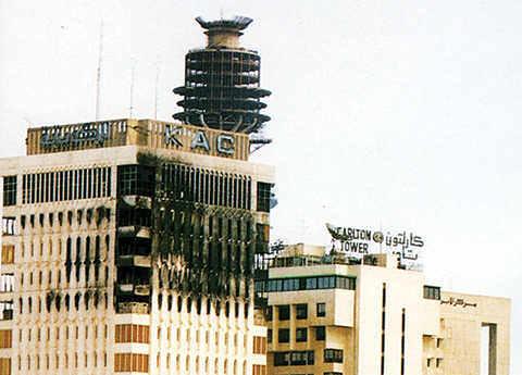 Kuwait Airways’ head office burned down by Iraqi soldiers during the invasion.