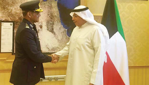 KUWAIT: Air Chief Marshal Sohail Aman NI (M) Chief of Air Staff, Pakistan Air Force meets with Sheikh Khaled Al-Jarrah Al-Sabah, Defense Minister of the State of Kuwait.