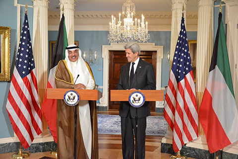 WASHINGTON: Kuwait's First Deputy Prime Minister and Foreign Minister Sheikh Sabah Al-Khaled Al-Hamad Al-Sabah (left) and US Secretary of State John Kerry are seen after the Kuwait-US Strategic Dialogue session late Friday. - KUNA  