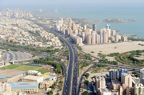 Photo shows Kuwait skyline from the Arabian Gulf Road. — KUNA