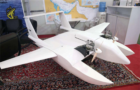 TEHRAN: Photo shows what Iran’s elite Revolutionary Guards referred to as ‘suicide drone’ - capable of delivering explosives to blow up targets at sea and on land. — AFP