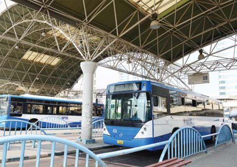 KUWAIT: Buses are seen at the main KPTC depot in Mirqab. — KUNA