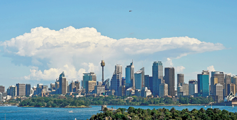 SYDNEY: Photo shows a view of Sydney from the north shore of the harbor and central business district. Australians are racking up extreme levels of debt to buy homes that are among the world's most expensive, a ticking time bomb that could wreck the economy if it is hit by a sudden shock, experts warn. — AFP