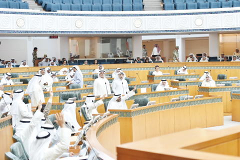 KUWAIT: Photo shows Kuwait lawmakers at the National Assembly. MPs yesterday approved amendments to the labor law in the private sector in which it practically increased the annual leave for employees in the private and the oil sector. - Photo by Yasser Al-Zayyatn