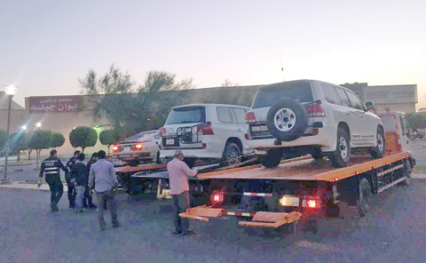 KUWAIT: Vehicle impounded during a police crackdown.