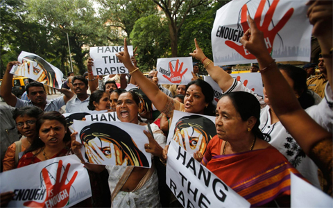 File Photo of supporters of Republican Party of India shout slogans during a protest against the rape of a photo journalist in Mumbai in 2013 -  Reuters