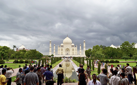   AGRA: In this file photo, monsoon clouds hover over the Taj Mahal in Agra, India.-AP