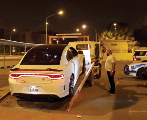 KUWAIT: A vehicle is impounded during a recent police crackdown on traffic offenders.