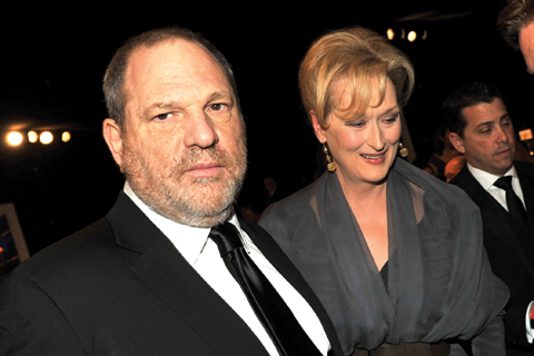 This file photo shows Producer Harvey Weinstein, left, and actress Meryl Streep attending the 18th Annual Screen Actors Guild Awards at The Shrine Auditorium in Los Angeles, California. — AFP photos