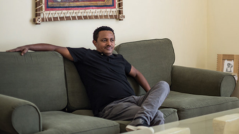 Photos show Ethiopian singer Teddy Afro reacts during an interview for AFP at his home in Legetafo, a surburb of Addis Ababa, Ethiopia. — AFP