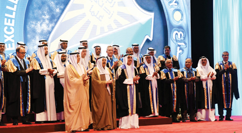 KUWAIT: His Highness the Amir Sheikh Sabah Al-Ahmad Al-Jaber Al-Sabah attends Kuwait University’s annual students graduation ceremony