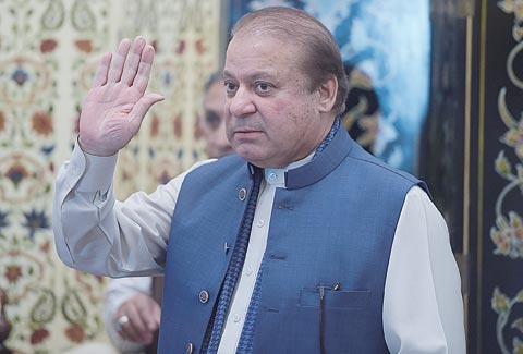 ISLAMABAD: Ousted Pakistani Prime Minister Nawaz Sharif gestures prior to a press conference in Islamabad. Sharif was ousted by the Supreme Court over graft allegations last year. —AFP