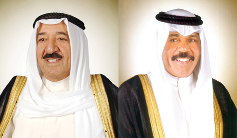 His Highness the Amir Sheikh Sabah Al-Ahmad Al- Jaber Al-Sabah and His Highness the Crown Prince Sheikh Nawaf Al- Ahmad Al-Jaber Al-Sabah