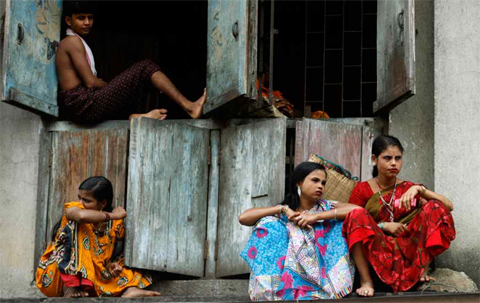 Sex workers photographed in one the country’s oldest red light areas in Mumbai ‘Kamathipura’. (Reuters)