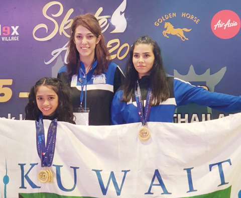 BANGKOK: Hanan Al-Qallaf and Fatima Ashkanani won first place after a distinguished performance. — KUNA photos