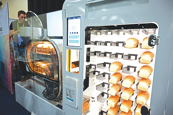 LAS VEGAS: The Bread Bot — a fully automated bread-making machine that mixes, kneads, proofs, bakes and sells bread like a vending machine is displayed at CES Unveiled, the preview event for CES 2019 consumer electronics show in Las Vegas, Nevada. — AFP photos