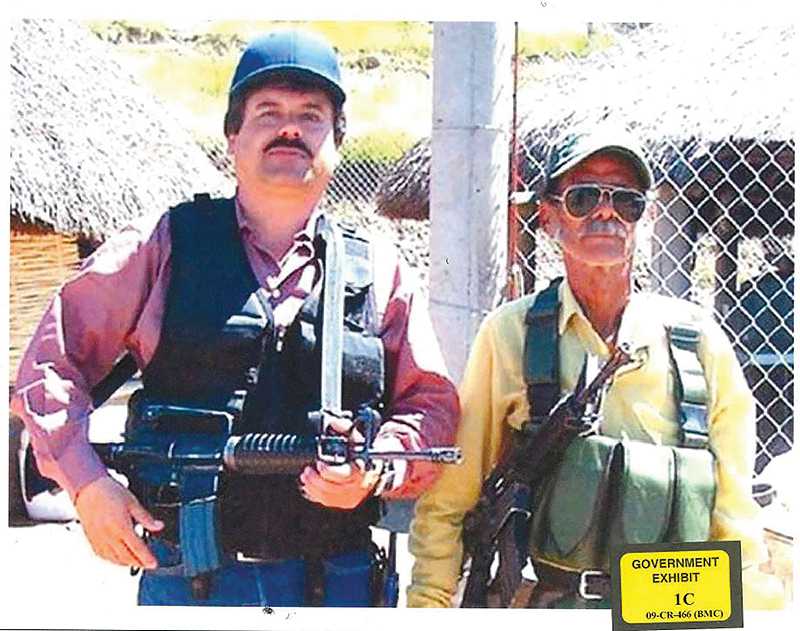 This evidence undated photo released by the US Department of Justice shows Mexican drug lord Joaquin “El Chapo” Guzman (left), according to the department. — AFP
