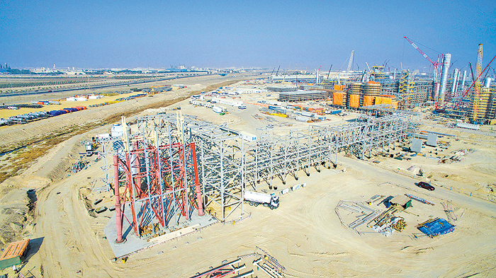 KUWAIT: This archive photo shows construction works at the clean fuel project. — KUNA