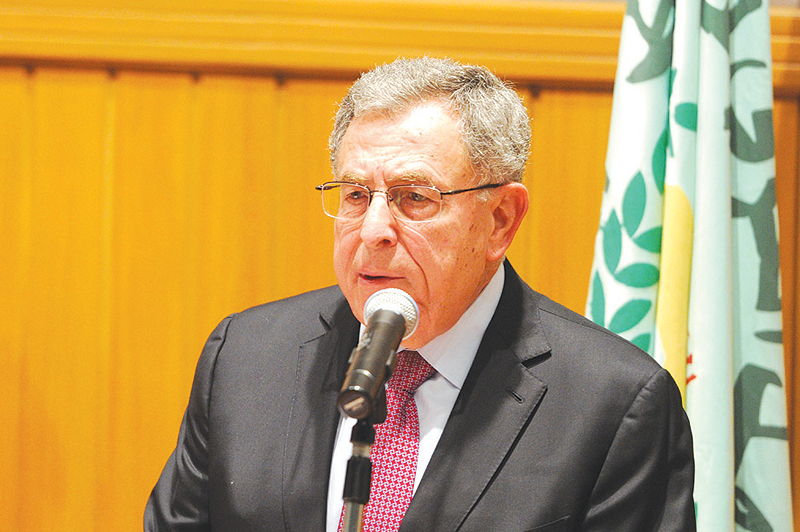 KUWAIT: Former Prime Minister of Lebanon Fuad Siniora speaks during a talk hosted at the Arab Planning Institute of Kuwait. — Photo by Yasser Al-Zayyat