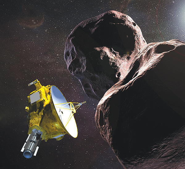 IN SPACE: In this file photo this artist’s illustration shows the New Horizons spacecraft encountering 2014 MU69 - nicknamed “Ultima Thule” - a Kuiper Belt object that orbits one billion miles beyond Pluto. — AFP