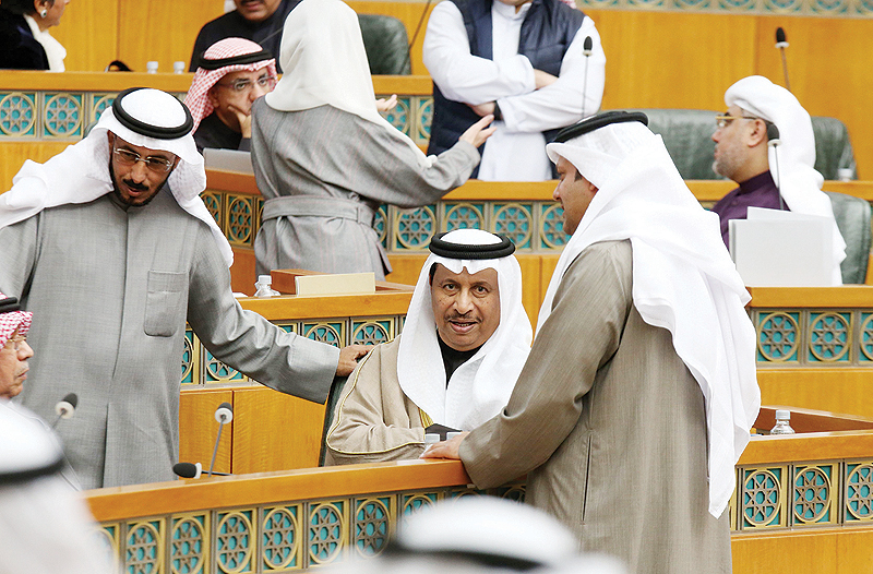 KUWAIT: HH the Prime Minister Sheikh Jaber Al-Mubarak Al-Sabah attends a parliament session at the National Assembly yesterday. - Photo by Yasser Al-Zayyat