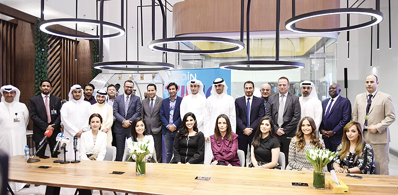 Bader Al-Kharafi with Zain executives during the inauguration of the Zain Innovation Center (ZINC).