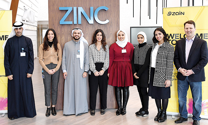 KUWAIT: Zain Vice-Chairman and Group CEO Bader Al-Kharafi (left) and Group CEO - Operations ScottnGegenheimer (right) with the new Generation Z graduates