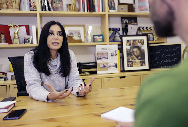 Lebanese director Nadine Labaki gives an interview to AFP at her office in the capital Beirut. — AFP photos