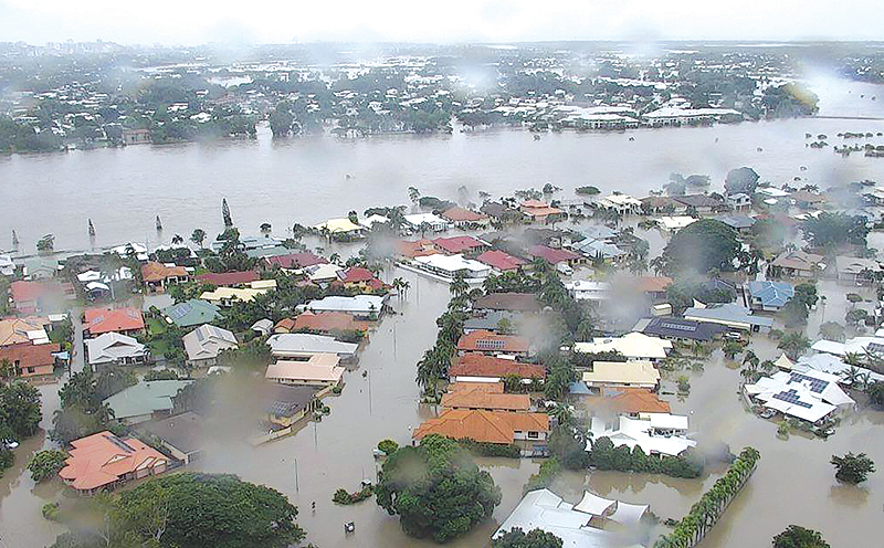This handout from the Queensland Fire and Emergency Services (QFES) taken and received on February 4, 2019 shows flooding in Townsville. — AFP