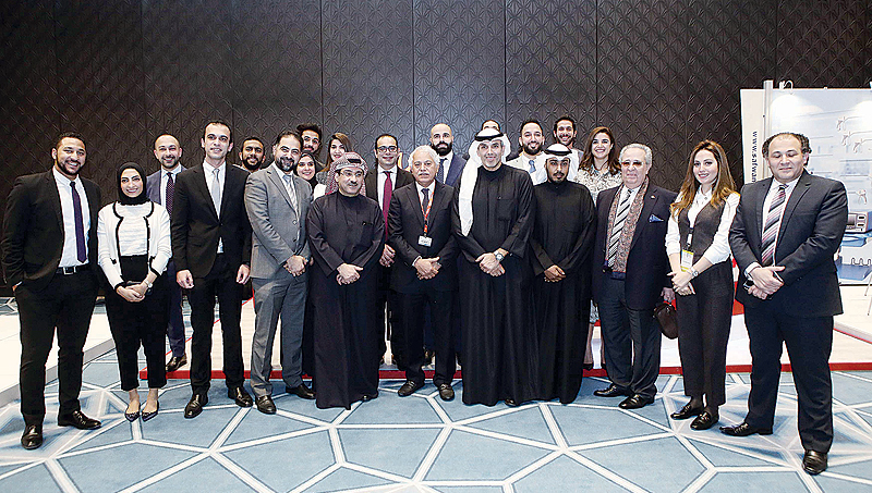KUWAIT: CEO of Central Circle Company Dr Ziad Al-Alyan, Ministry of Health Undersecretary Dr Mustafa Redha, Chairman of the Supreme Organizing Committee Dr Mousa Khourshid, and others in a group photo. —Photos by Yasser Al-Zayyat