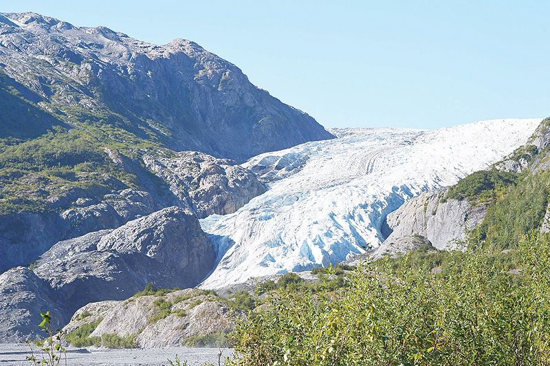 ALASKA: The Exit Glacier is pictured in Seward, Alaska. Alaska residents accustomed to subzero temperatures are experiencing a heat wave of sorts that is shattering records, with the thermometer jumping to more than 30 degrees Fahrenheit above normal in some regions. —AFP