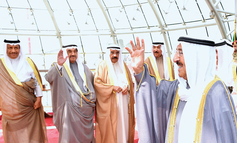 KUWAIT: His Highness the Amir Sheikh Sabah Al-Ahmad Al-Jaber Al-Sabah is seen on his way to Tunisia to partake in the Arab Summit. — KUNA