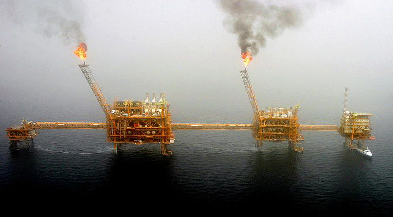 TEHRAN: In this file photo gas flares from an oil production platform at the Soroush oil fields in the Persian Gulf, south of the capital Tehran.-Reuters 