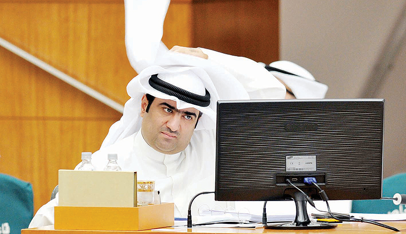 KUWAIT: Commerce and Industry Minister Khaled Al-Roudhan is seen during a session of the National Assembly yesterday. – Photo by Yasser Al-Zayyat