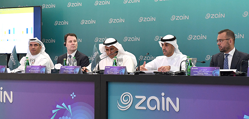 KUWAIT: Zain Group Vice-Chairman and Group CEO Bader Al-Kharafi addresses the Annual General Assembly meeting at Zain Group headquarters in Kuwait yesterday