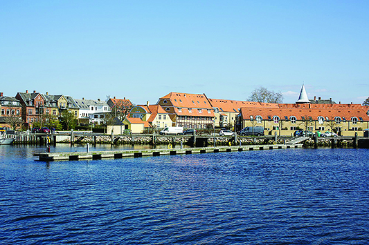 A view of the city center of Nyborg, Denmark is pictured on April 15, 2019. - For first-time Danish voter Josepha Pultz Nielsen, voting in the upcoming European Parliament elections goes without saying, but disillusioned Juraj Martiny of Slovakia says he'll abstain because he has no faith in the system. (Photo by Thibault SAVARY / AFP) / TO GO WITH AFP STORY BY Camille BAS-WOHLERT with Lazslo JUHASZ