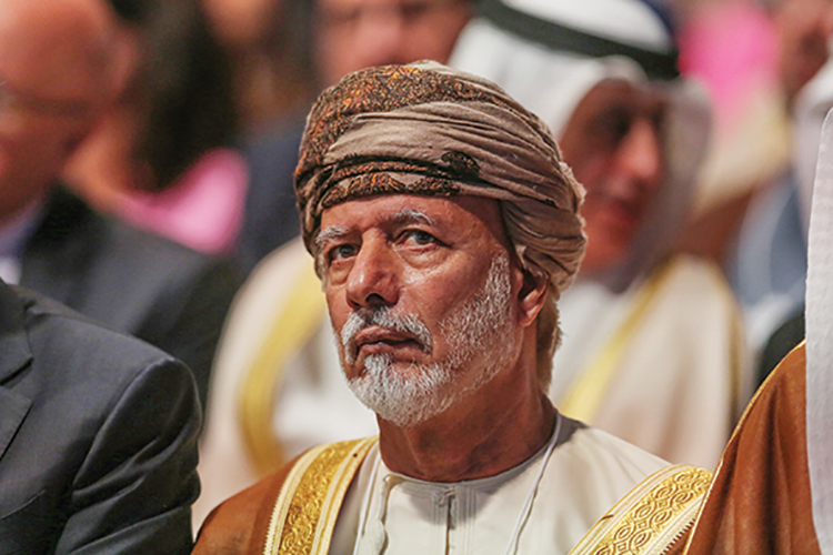 Oman's Foreign Minister Yusuf bin Alawi bin Abdullah attends the 2019 World Economic Forum on the Middle East and North Africa, at the King Hussein Convention Centre at the Dead Sea in Jordan on April 6, 2019. (Photo by Khalil MAZRAAWI / AFP)