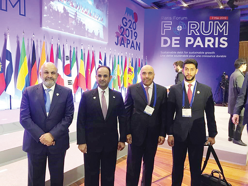 PARIS: Kuwait’s Finance Minister Dr Nayef Al-Hajraf (second from left) participates in the Paris Forum. — KUNA