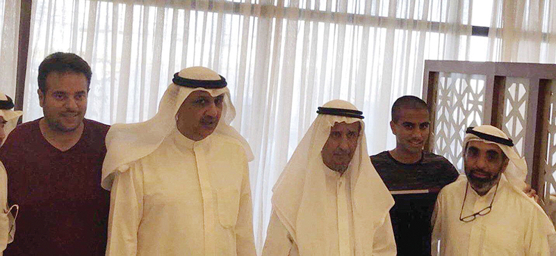 KUWAIT: Family and friends receive the two Kuwaitis Adnan Al-Kharafi and Fahd Al-Alyan at the Amiri Airport.