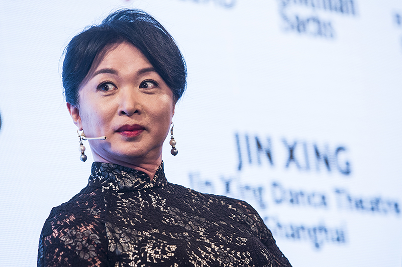 Artistic Director, Jin Xing Dance Theatre Shanghai, Jin Xing speaks at the 4th annual Pride and Prejudice event in Hong Kong on May 29, 2019. - Pride and Prejudice focuses on the significance of LGBT inclusion in all aspects of business and politics and debates how governments, companies and individuals can become advocates, and help improve the legal rights of LGBT people worldwide. (Photo by ISAAC LAWRENCE / AFP)