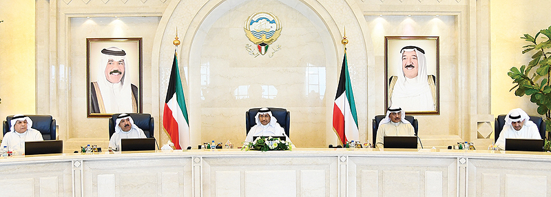 KUWAIT: His Highness the Prime Minister Sheikh Jaber Mubarak Al-Hamad Al-Sabah chairs the Cabinet’s weekly meeting. — KUNA