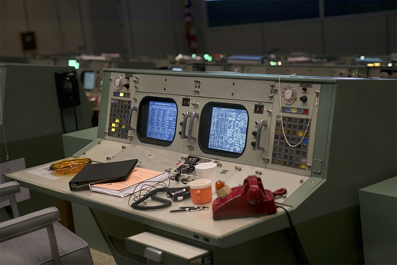 Original items which were acquired and reproduced, including phones, ashtrays and coffee mugs, are displayed at the newly restored Apollo Mission Control Room at NASA’s Johnson Space Centre in Houston on June 28, 2019. — AFP