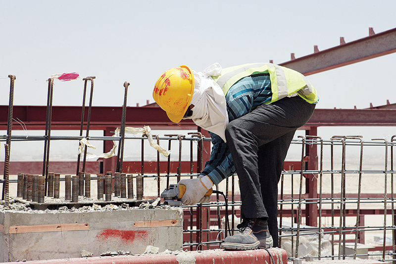 KUWAIT: This archive photo shows a laborer working at a project’s site in Kuwait. This photo is used for illustration purpose only