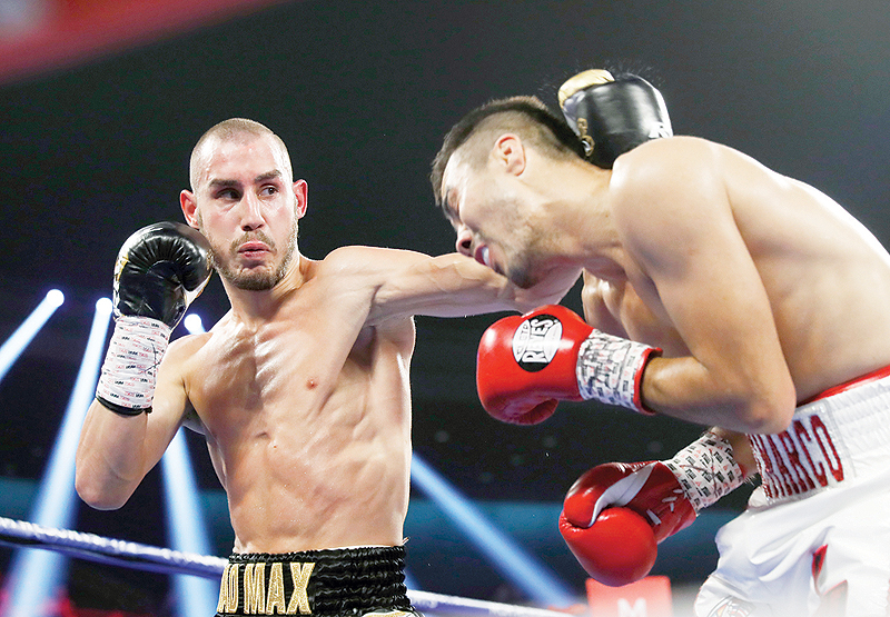 LAS VEGAS: In this file photo taken on October 20, 2018, Maxim Dadashev (L) of Russia battles with Antonio de Marco of Mexico during a super lightweight bout. - AFP n