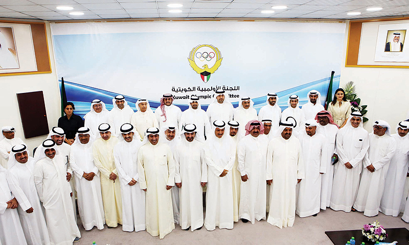 The newly elected Kuwait Olympic Committee’s board of directors. — Photos by Yasser Al-Zayyat