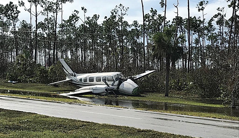FREEPORT: Debris left by Hurricane Dorian litters Grand Bahama International Airport. —AFP