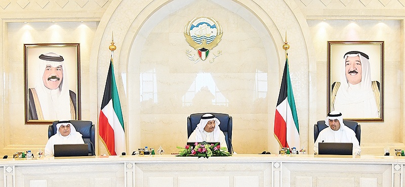 KUWAIT: His Highness the Prime Minister Sheikh Jaber Al-Mubarak Al-Hamad Al-Sabah chairs the Cabinet’s meeting yesterday. — KUNA