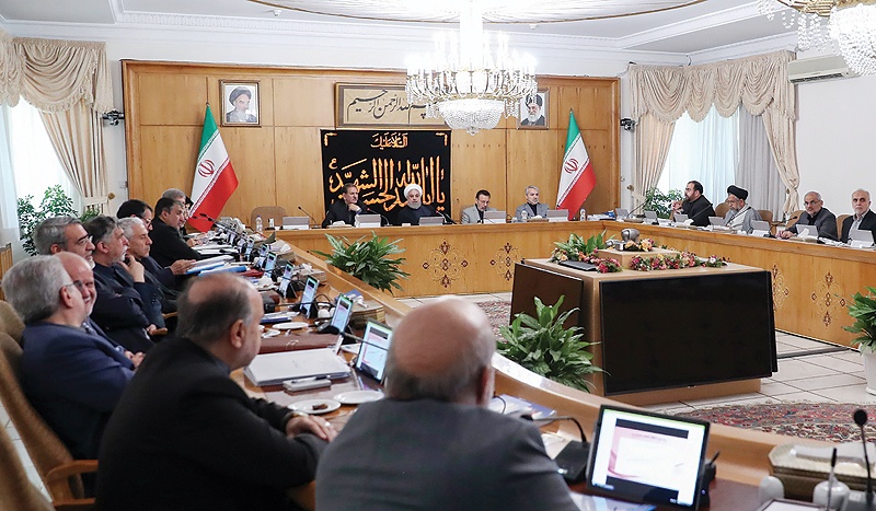TEHRAN: President Hassan Rouhani (center) chairs a cabinet meeting in the capital Tehran. — AFP