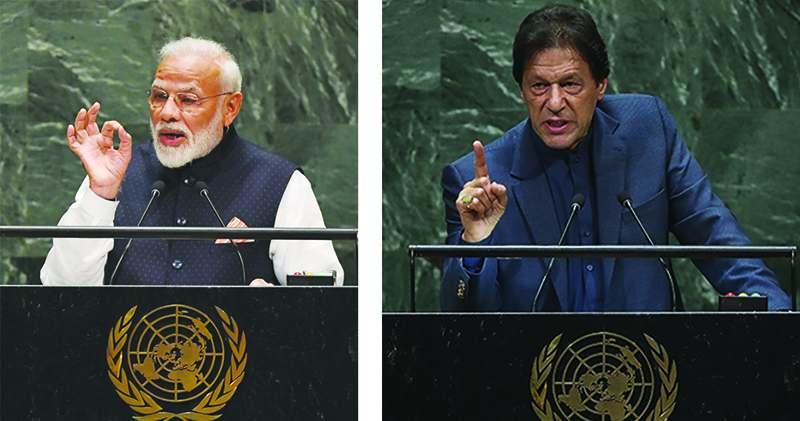 NEW YORK, NY - SEPTEMBER 27: Prime Minister of Pakistan Imran Khan addresses the United Nations General Assembly at UN headquarters on September 27, 2019 in New York City. World leaders from across the globe are gathered at the 74th session of the UN General Assembly, amid crises ranging from climate change to possible conflict between Iran and the United States.   Drew Angerer/Getty Images/AFPn== FOR NEWSPAPERS, INTERNET, TELCOS &amp; TELEVISION USE ONLY ==