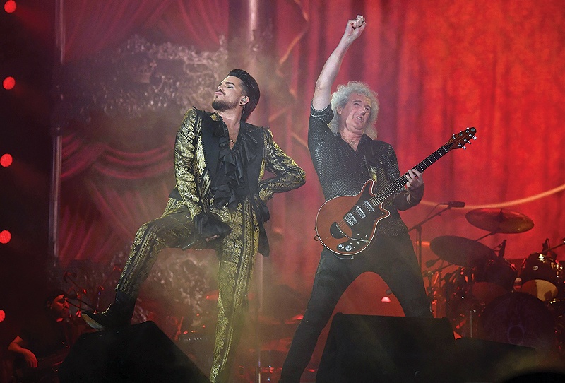 Adam Lambert and Brian May of Queen perform onstage at the 2019 Global Citizen Festival: Power The Movement in Central Park in New York. — AFP photos